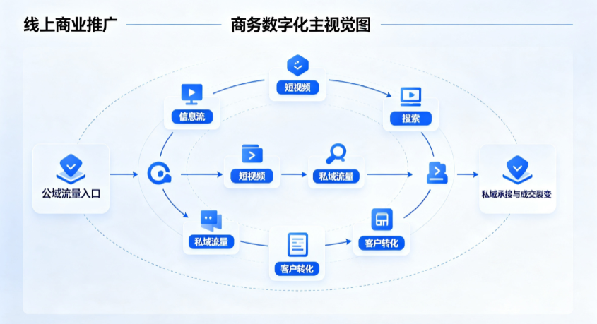 龙湖区线上商业推广怎么做？全域流量闭环搭建与低成本转化实战指南